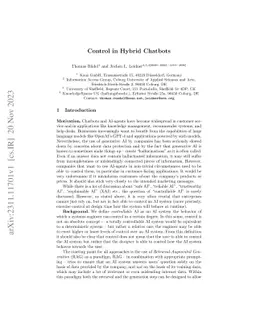Control in Hybrid Chatbots