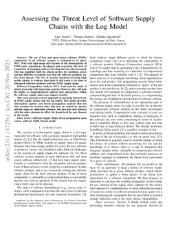 Assessing the Threat Level of Software Supply Chains with the Log Model