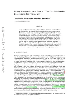 Leveraging Uncertainty Estimates To Improve Classifier Performance
