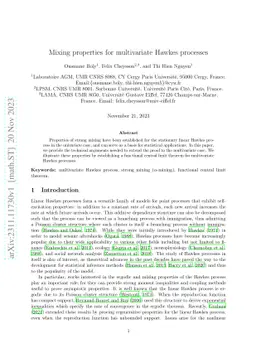 Mixing properties for multivariate Hawkes processes