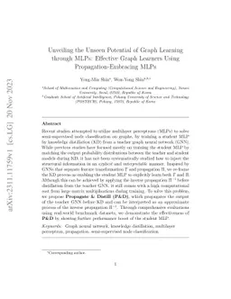 Unveiling the Unseen Potential of Graph Learning through MLPs: Effective
  Graph Learners Using Propagation-Embracing MLPs