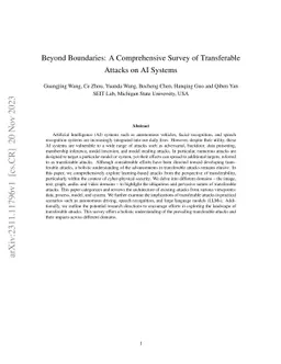 Beyond Boundaries: A Comprehensive Survey of Transferable Attacks on AI Systems