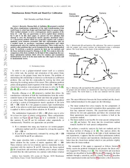 Simultaneous Robot-World and Hand-Eye Calibration