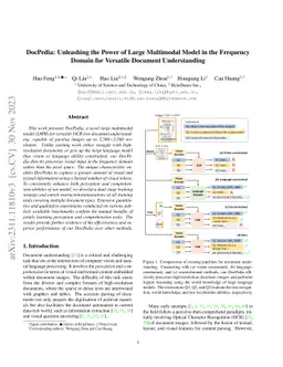 DocPedia: Unleashing the Power of Large Multimodal Model in the
  Frequency Domain for Versatile Document Understanding