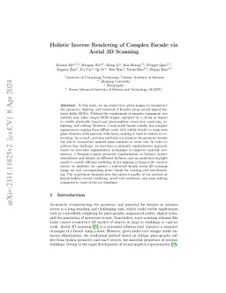 Holistic Inverse Rendering of Complex Facade via Aerial 3D Scanning