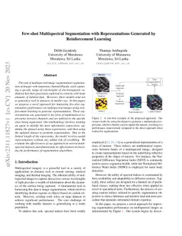 Few-shot Multispectral Segmentation with Representations Generated by
  Reinforcement Learning