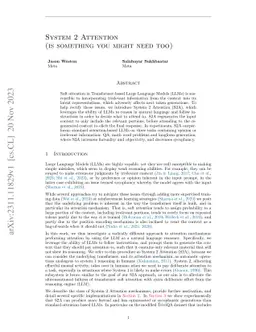 System 2 Attention (is something you might need too)