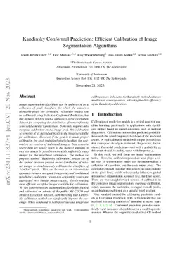 Kandinsky Conformal Prediction: Efficient Calibration of Image
  Segmentation Algorithms
