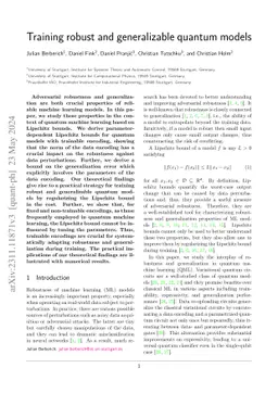 Training robust and generalizable quantum models
