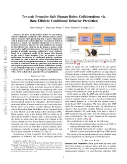 Towards Proactive Safe Human-Robot Collaborations via Data-Efficient
  Conditional Behavior Prediction