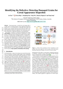 Identifying the Defective: Detecting Damaged Grains for Cereal
  Appearance Inspection