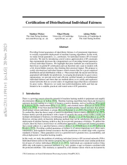 Certification of Distributional Individual Fairness