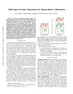 Multi-Agent Strategy Explanations for Human-Robot Collaboration