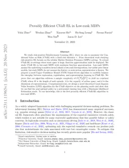 Provably Efficient CVaR RL in Low-rank MDPs