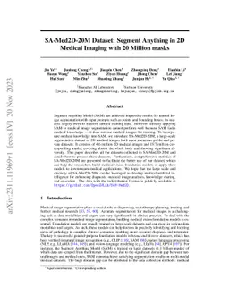 SA-Med2D-20M Dataset: Segment Anything in 2D Medical Imaging with 20
  Million masks