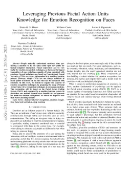 Leveraging Previous Facial Action Units Knowledge for Emotion
  Recognition on Faces