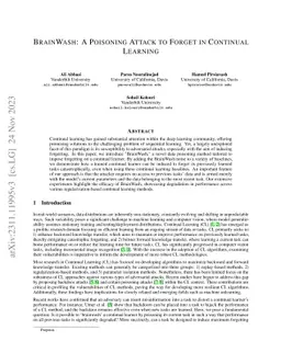 BrainWash: A Poisoning Attack to Forget in Continual Learning