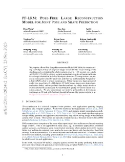PF-LRM: Pose-Free Large Reconstruction Model for Joint Pose and Shape
  Prediction