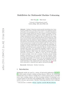 MultiDelete for Multimodal Machine Unlearning