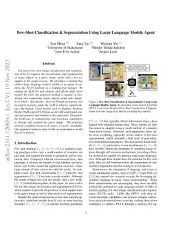 Few-Shot Classification & Segmentation Using Large Language Models Agent