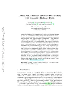 DatasetNeRF: Efficient 3D-aware Data Factory with Generative Radiance
  Fields