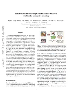 BadCLIP: Dual-Embedding Guided Backdoor Attack on Multimodal Contrastive
  Learning