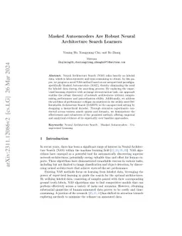 Masked Autoencoders Are Robust Neural Architecture Search Learners