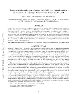 Leveraging healthy population variability in deep learning unsupervised
  anomaly detection in brain FDG PET