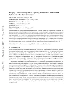 Bridging Learnersourcing and AI: Exploring the Dynamics of Student-AI
  Collaborative Feedback Generation