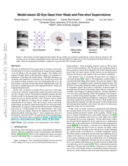 Model-aware 3D Eye Gaze from Weak and Few-shot Supervisions