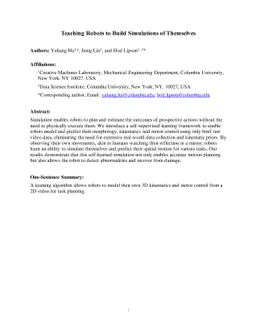 Teaching Robots to Build Simulations of Themselves