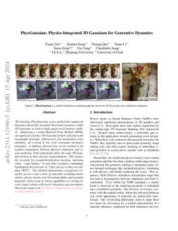PhysGaussian: Physics-Integrated 3D Gaussians for Generative Dynamics