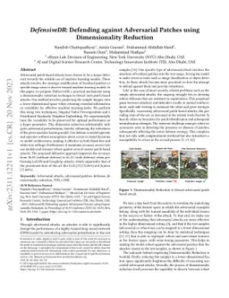DefensiveDR: Defending against Adversarial Patches using Dimensionality
  Reduction