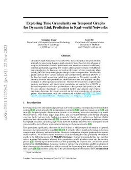 Exploring Time Granularity on Temporal Graphs for Dynamic Link
  Prediction in Real-world Networks