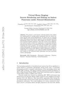 Virtual Home Staging: Inverse Rendering and Editing an Indoor Panorama
  under Natural Illumination