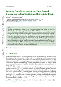 Learning Causal Representations from General Environments:
  Identifiability and Intrinsic Ambiguity