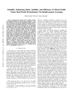 EnduRL: Enhancing Safety, Stability, and Efficiency of Mixed Traffic
  Under Real-World Perturbations Via Reinforcement Learning