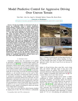 Model Predictive Control for Aggressive Driving Over Uneven Terrain