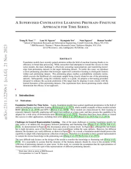 A Supervised Contrastive Learning Pretrain-Finetune Approach for Time
  Series