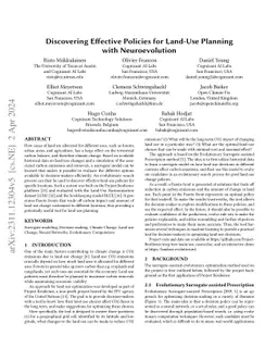 Discovering Effective Policies for Land-Use Planning with Neuroevolution