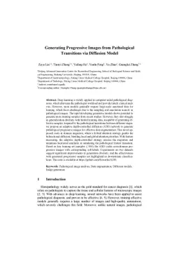 Generating Progressive Images from Pathological Transitions via
  Diffusion Model