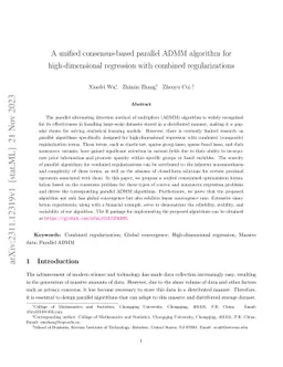 A unified consensus-based parallel ADMM algorithm for high-dimensional
  regression with combined regularizations