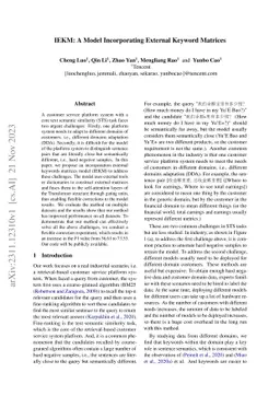 IEKM: A Model Incorporating External Keyword Matrices