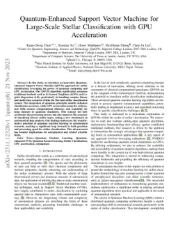 Quantum-Enhanced Support Vector Machine for Large-Scale Stellar
  Classification with GPU Acceleration