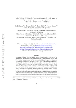 Modeling Political Orientation of Social Media Posts: An Extended
  Analysis