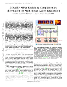 Modality Mixer Exploiting Complementary Information for Multi-modal
  Action Recognition