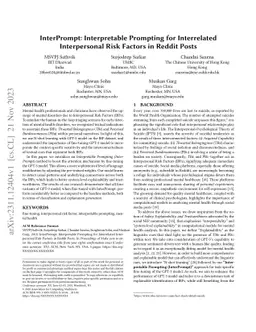 InterPrompt: Interpretable Prompting for Interrelated Interpersonal Risk
  Factors in Reddit Posts