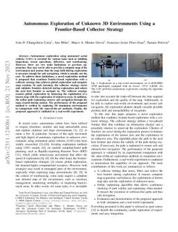 Autonomous Exploration of Unknown 3D Environments Using a Frontier-Based
  Collector Strategy