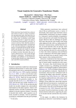 Visual Analytics for Generative Transformer Models