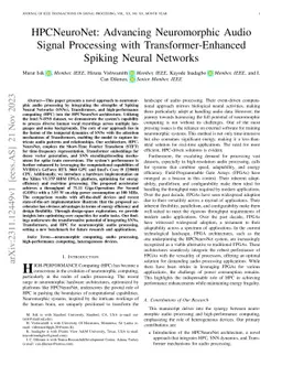 HPCNeuroNet: Advancing Neuromorphic Audio Signal Processing with
  Transformer-Enhanced Spiking Neural Networks